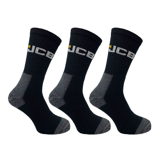 detail JCB schwarze Herrensocken 3 Paar im Pack